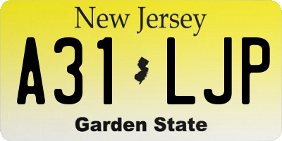 NJ license plate A31LJP