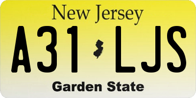 NJ license plate A31LJS
