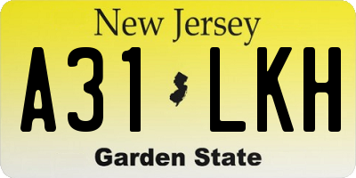 NJ license plate A31LKH