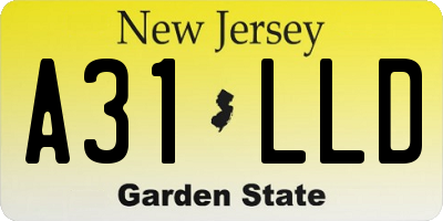 NJ license plate A31LLD