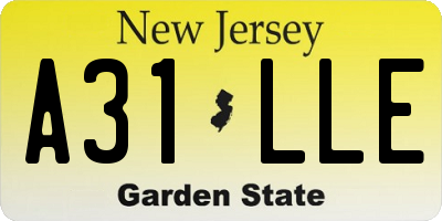 NJ license plate A31LLE
