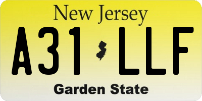 NJ license plate A31LLF