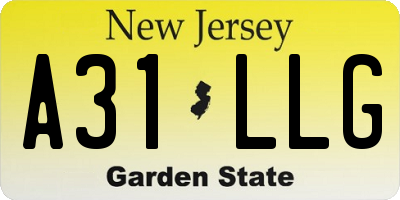 NJ license plate A31LLG