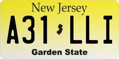 NJ license plate A31LLI