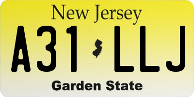 NJ license plate A31LLJ
