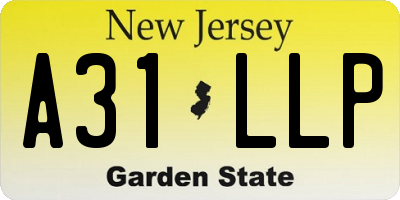 NJ license plate A31LLP