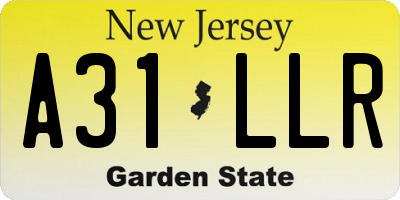 NJ license plate A31LLR
