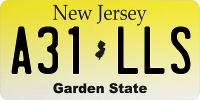 NJ license plate A31LLS