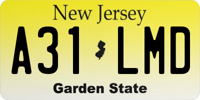 NJ license plate A31LMD