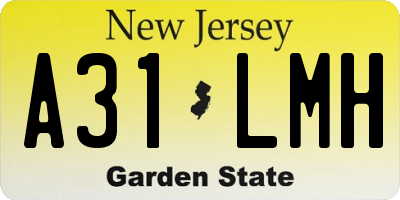 NJ license plate A31LMH