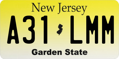 NJ license plate A31LMM