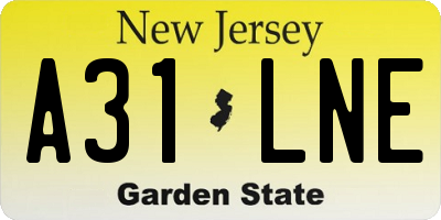 NJ license plate A31LNE