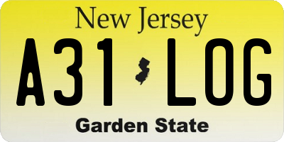 NJ license plate A31LOG