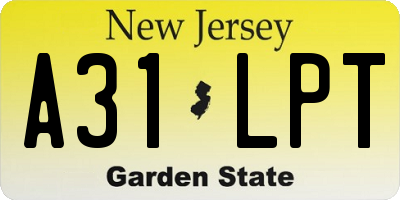 NJ license plate A31LPT