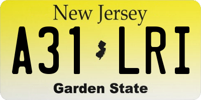 NJ license plate A31LRI