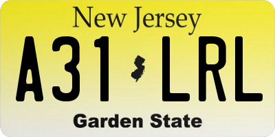 NJ license plate A31LRL