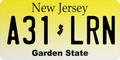 NJ license plate A31LRN