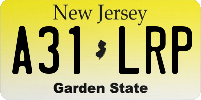 NJ license plate A31LRP