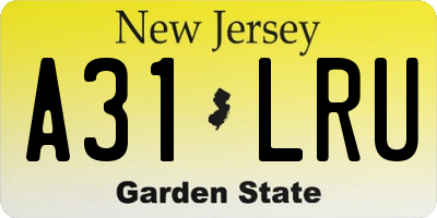 NJ license plate A31LRU