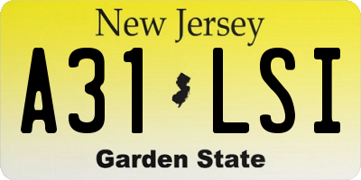 NJ license plate A31LSI