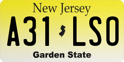 NJ license plate A31LSO