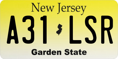 NJ license plate A31LSR