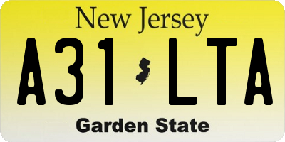 NJ license plate A31LTA