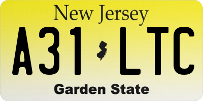 NJ license plate A31LTC