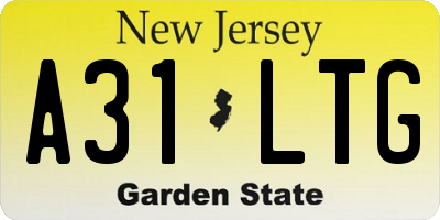 NJ license plate A31LTG