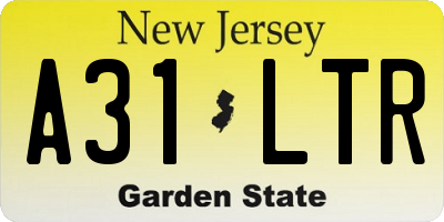 NJ license plate A31LTR