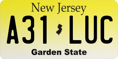 NJ license plate A31LUC
