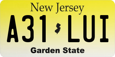 NJ license plate A31LUI
