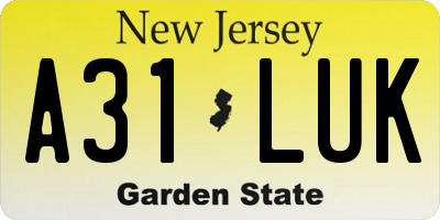 NJ license plate A31LUK