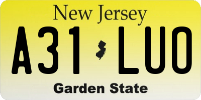 NJ license plate A31LUO