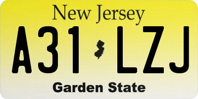 NJ license plate A31LZJ