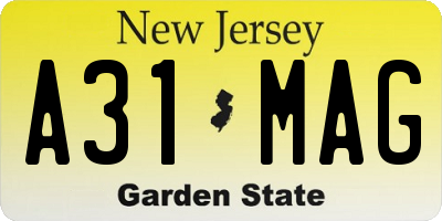 NJ license plate A31MAG