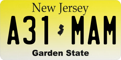 NJ license plate A31MAM