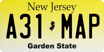 NJ license plate A31MAP