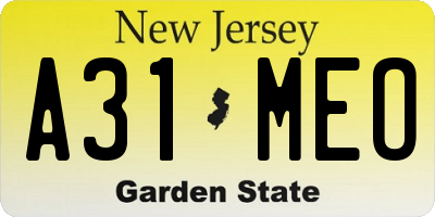 NJ license plate A31MEO