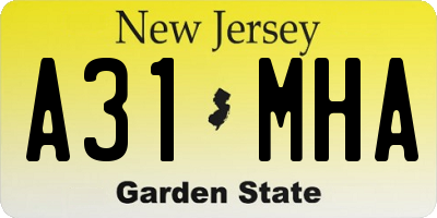 NJ license plate A31MHA
