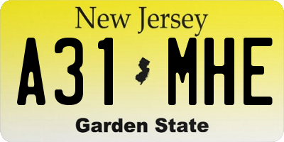 NJ license plate A31MHE
