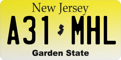NJ license plate A31MHL