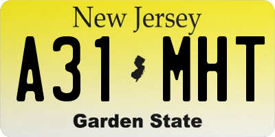 NJ license plate A31MHT