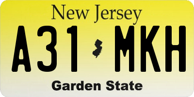 NJ license plate A31MKH
