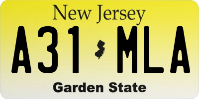 NJ license plate A31MLA