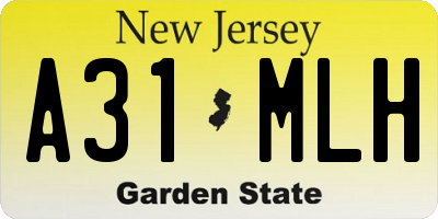 NJ license plate A31MLH