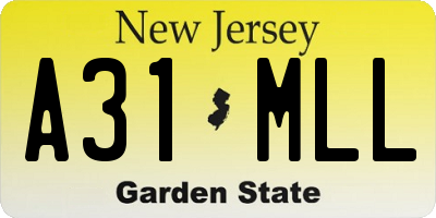 NJ license plate A31MLL