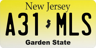 NJ license plate A31MLS
