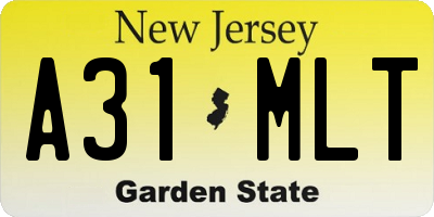 NJ license plate A31MLT