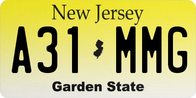 NJ license plate A31MMG